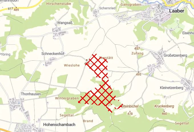 Karte: Windvorranggebiet R49 im Regionalplan Regensburg Region 11